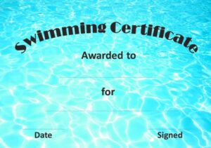 swimming pool certificate